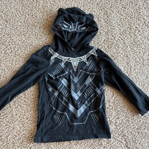Black Panther Hooded Long-Sleeve Kids Shirt